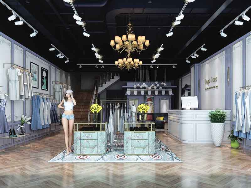 一般的女裝店時(shí)尚風(fēng)格裝修，需要兼顧方面能提升顧客好感度
