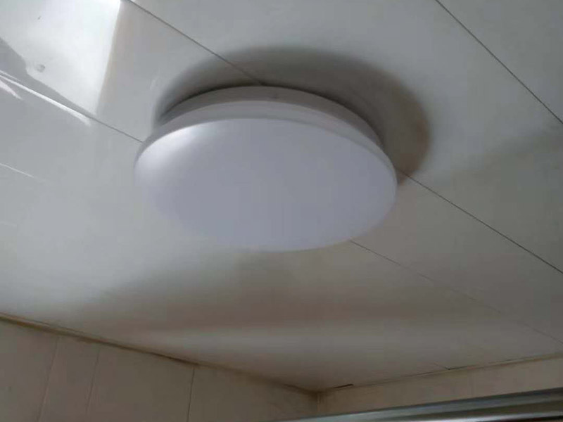 浴室燈維修：用吸盤(pán)把扣板吸下來(lái)，切忌用利器。照明旁邊的扣板可以輕松的被取了下來(lái)。然后取下照明燈的面板，無(wú)論是環(huán)形還是蝶形燈管，都可以用正常去燈管的方法去掉。把新入手的燈管按照卡子的方向一一卡上去，上電源插座。將燈罩按照之前的順序裝上。將剩下的面板按照拆下的順序再裝上，就完成了。