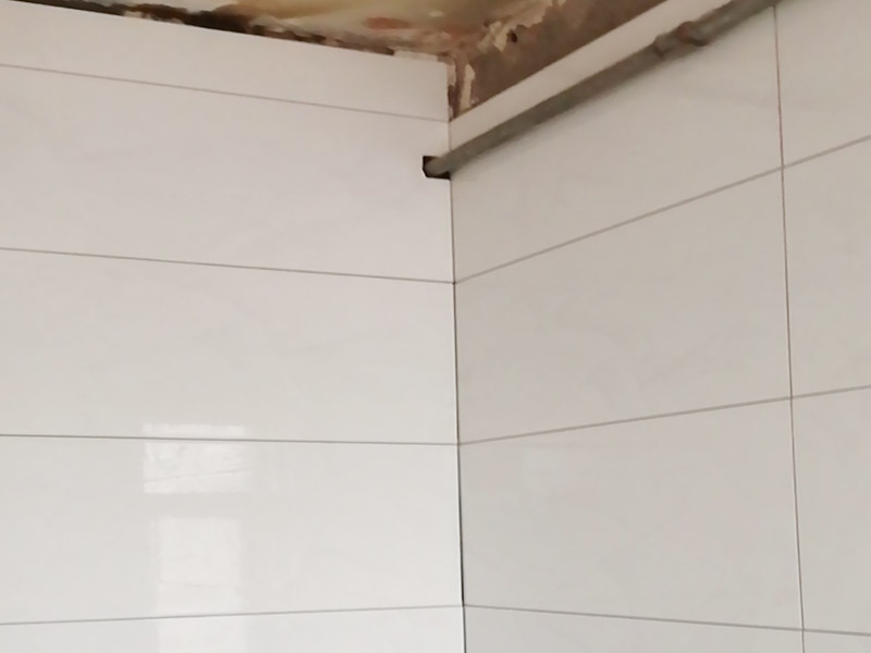 衛(wèi)生間貼磚施工：一是墻磚應(yīng)從下向上鋪貼,且一面墻不能一次貼到頂,接縫一般為1~3毫米;二是鋪貼前要先處理墻面的平整,處理裂縫;三是粘結(jié)材料的涂抹要中間稍高于四周,用橡膠錘敲擊表面以固定,這樣一來可以避免空氣積存于粘結(jié)層中。同時要進行水平檢測;四是粘結(jié)材料要挑和適當(dāng),一般墻面水泥與沙比例為1:4,地面水泥與沙比例為1:32. 地面要打平。 注意的是防水層的處理。在廚廁之些地方的墻面更應(yīng)高度注意。因為更換瓷片通常會破壞原有水泥沙槳防水層。補救辦法是在貼設(shè)瓷磚前先打一層瀝青防水層。