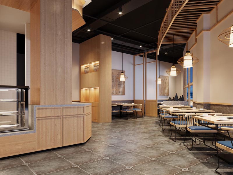 德陽燒烤店裝修色調(diào)要自然，地板防滑工作很重要