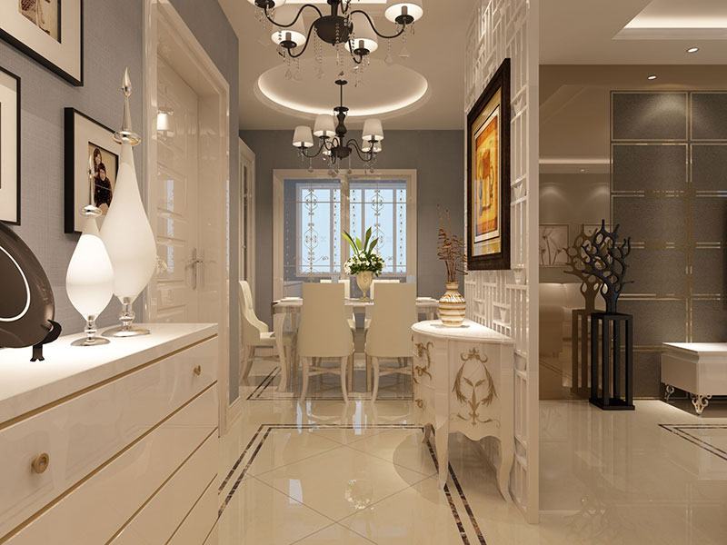 無錫進門玄關(guān)裝修設計,客廳鞋柜隔斷,