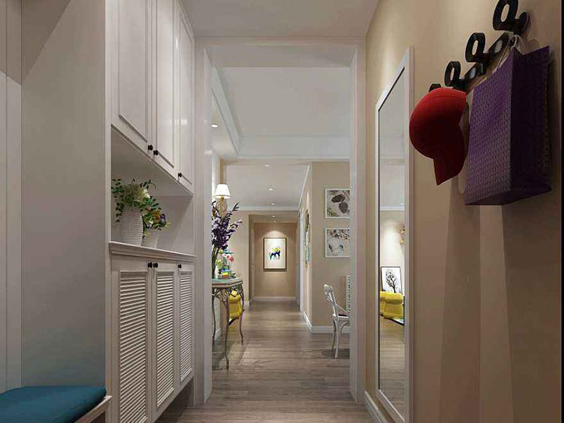 天津進門玄關(guān)裝修設計,客廳鞋柜隔斷,