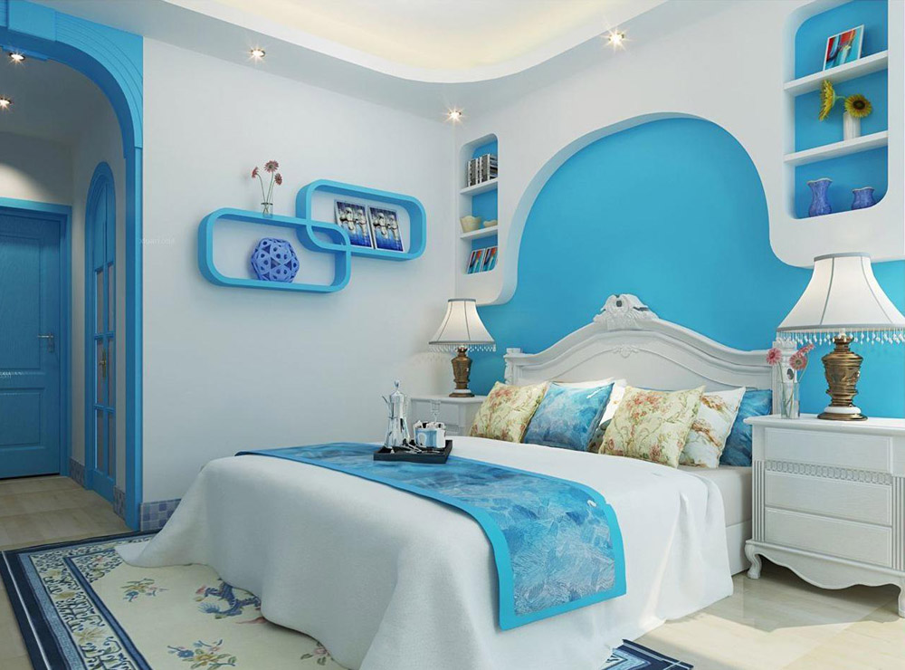 蔚藍(lán)色的地中海墻面，海天一色設(shè)計(jì)，艷