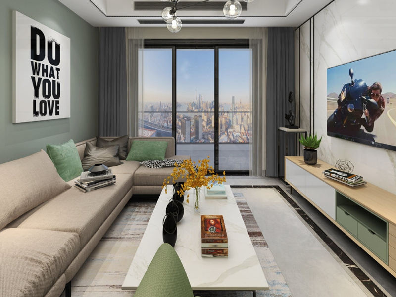 
常熟客廳設計公司,家庭客廳背景墻裝修設計,常熟家庭客廳設計