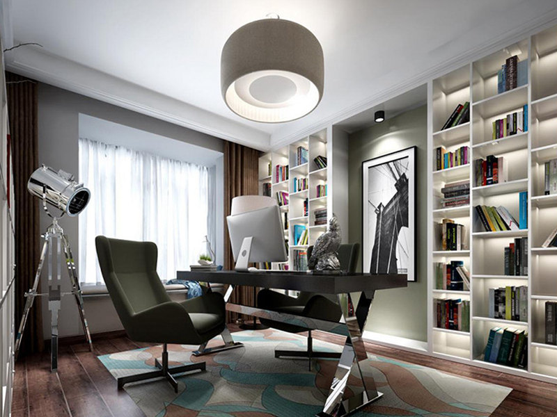 混搭風(fēng)書房裝修實景圖