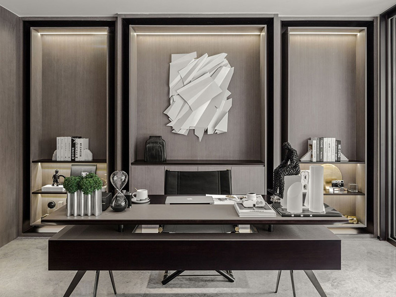 婁底市婁星區(qū)現(xiàn)代別墅裝修-書(shū)房裝修