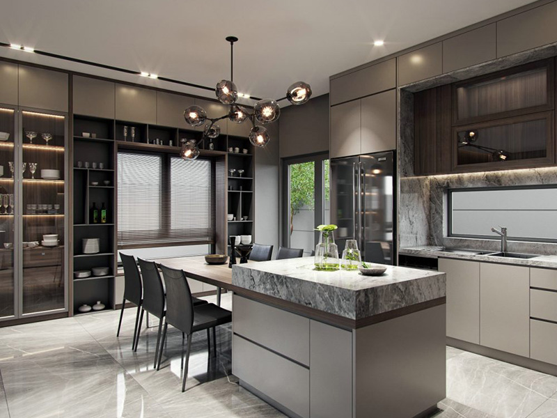 寧鄉(xiāng)縣道林鎮(zhèn)別墅躍層裝修設(shè)計-廚房裝修