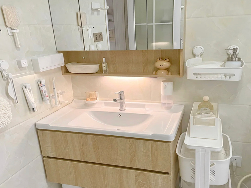 青島市四方區(qū)小戶型局部裝修設計-洗面柜設計