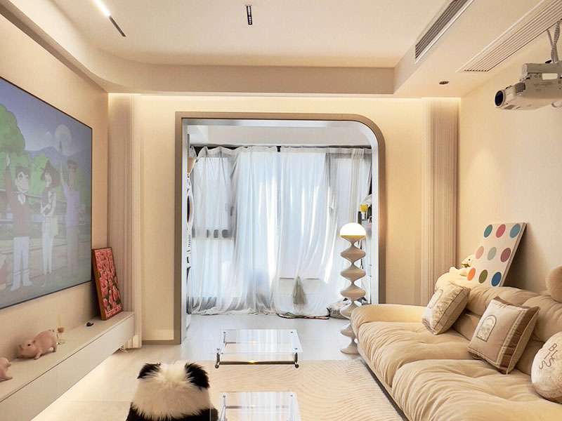 西安市高陵區(qū)簡約奶油風(fēng)格裝修設(shè)計-客廳設(shè)計